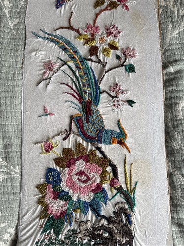 Hand embroidered bird - hand,