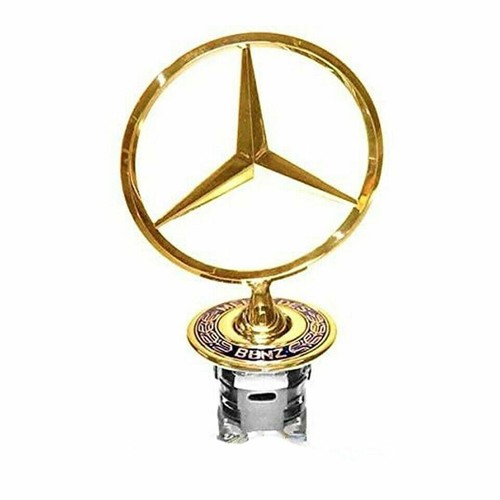 Gold mercedes bonnet raised - mercedes,