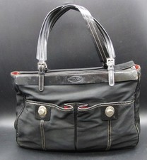 Tod's Di Bag Hobo Designer Tan Suede Black Febric & Leather Handbag Pockets Zip