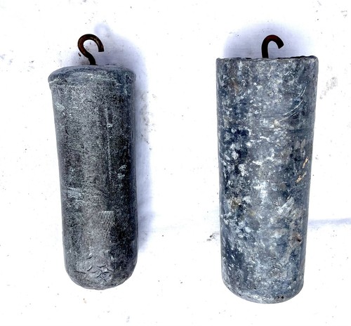Pair antique lead weights - pair,