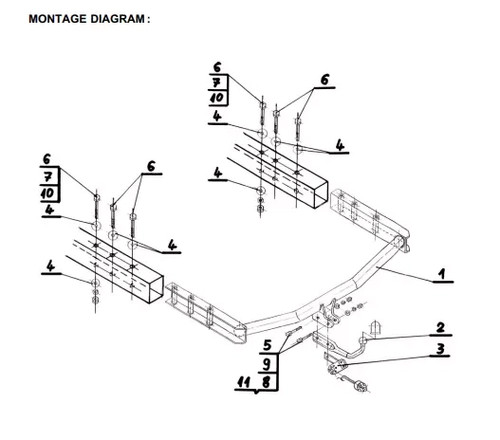 Swan neck tow bar for - swan,
