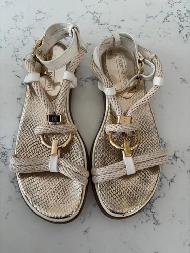 River island gold cream flat - gold,