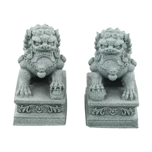 Pair sandstone foo dog - pair, of