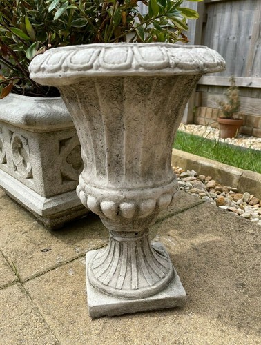 Fluted stone urn garden - urn,
