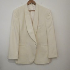 Racing Green Tuxedo Dinner Jacket UK 44 Cream Ivory Off White Shawl Evening.
