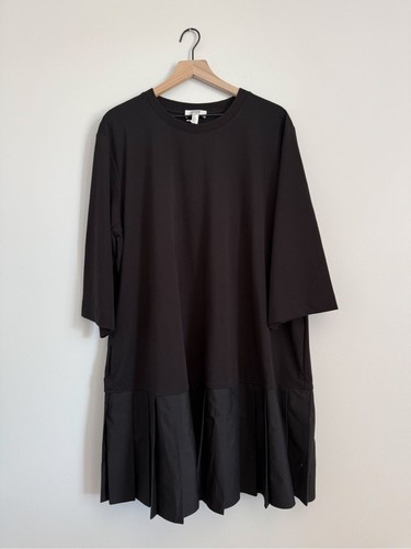 Cos black mixed media pleated - cos,
