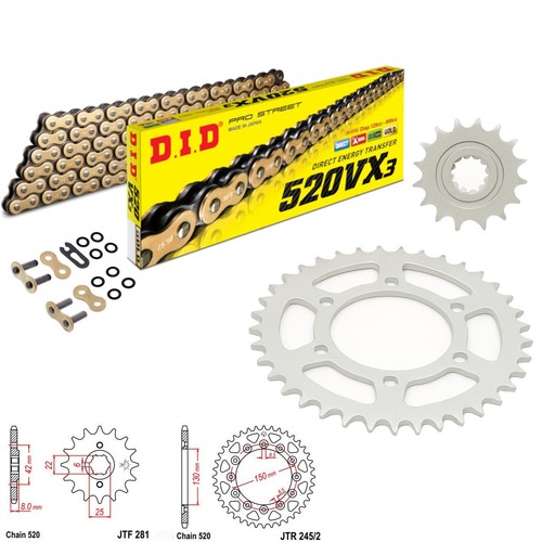 Xl500 chain and sprocket kit - chain,