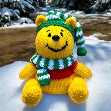 KNITTING PATTERN- Christmas Winnie the Pooh inspired choc orange cover /15cm toy