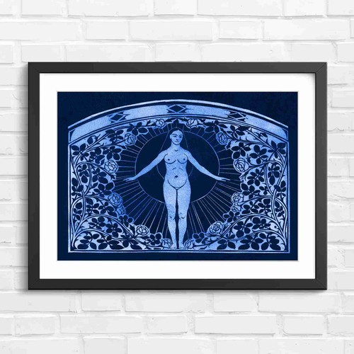 Art nouveau goddess floral - goddess,