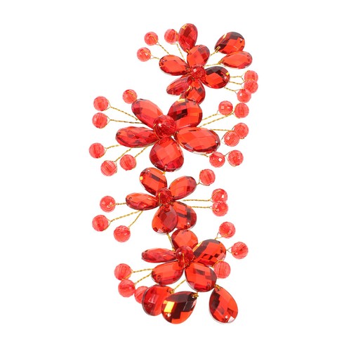 Red crystal bridal headpiece - crystal,
