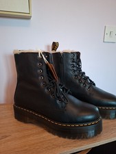 Dr Martens Jadon Fl Pisa Black Bnib Uk Size 10 Soft Lined Leather Stacked New