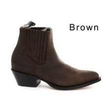 Grinders Mens Maverick Brown Leather Boots Western Cowboy Boots