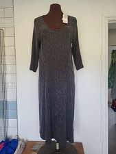 New Myrine Antwerp Elodi Textured Dress Womens Large Approx UK 14 Grey Long