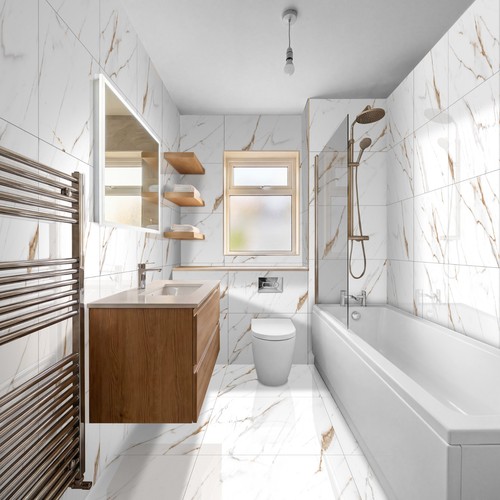 Calacatta gold marble effect - gold,