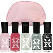 SALLY HANSEN NAIL POLISH / VARNISH XTREME WEAR GIFT SET 5 X 11.8ML WITH WASH BAG