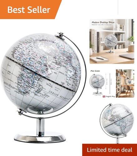 Rotatable 14cm silver globe - 14cm,
