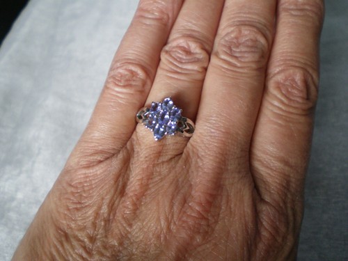 Tanzanite cluster ring - ,, size