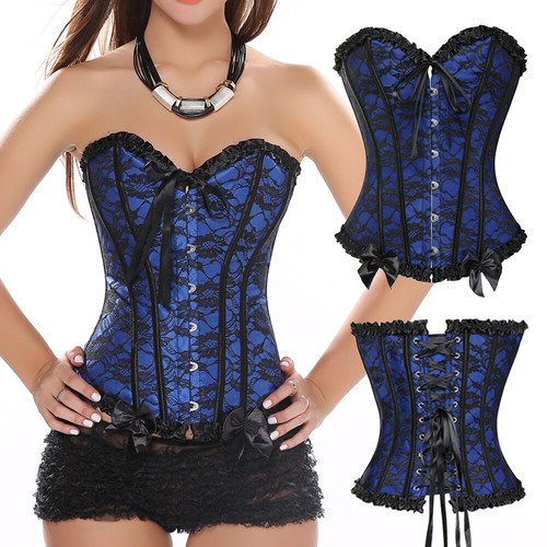 Purple overbust boned corset - purple,