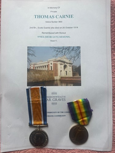 Ww1 medals carnie scots - medals, guards