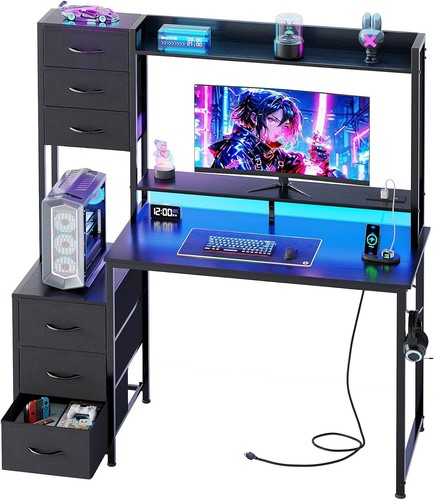 Computer desk with hutch - desk, and