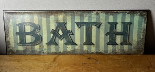 Bath metal rectangle - “bath”, tin