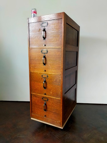 Drawer vintage oak filing - 4,