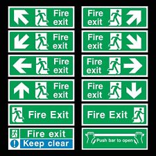 Fire Exit Plastic Sign or Sticker - Emergency Exit, Escape