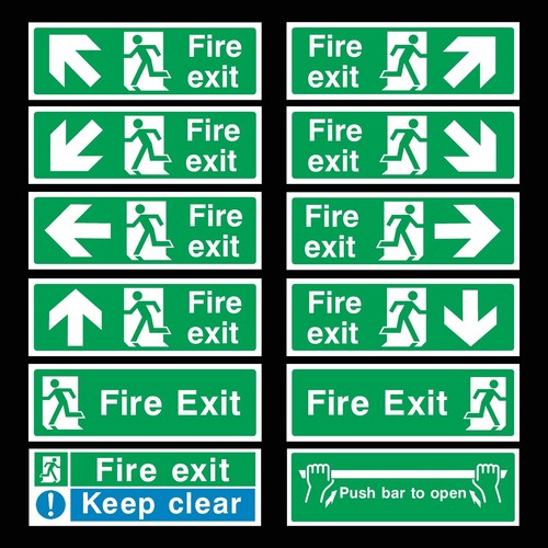 Fire exit plastic sign - fire,