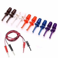 Quality 10 Piece Test Probe Lead Wire Kit Hook Clip Mini Grabber for Multimeter