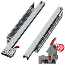 Undermount Drawer Runners Push to Open - Soft Close Synchronized Full Extension
