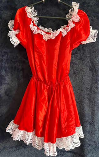 Red satin sissy short - satin,