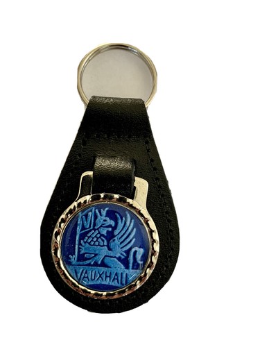 Black leather keyring fob - black,