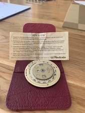 Pocket Weather Forecaster Brass Disc with Burgundy Leather Case (1003)