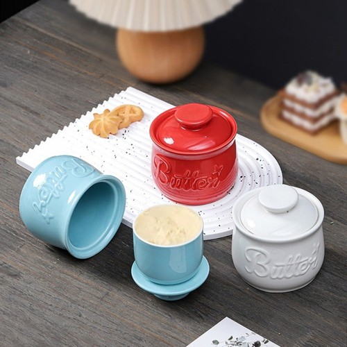 Ceramic butter bell - crock, w/
