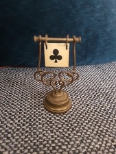 Vintage Rare Brass Trumps/ Whist Marker Score Card Carousel