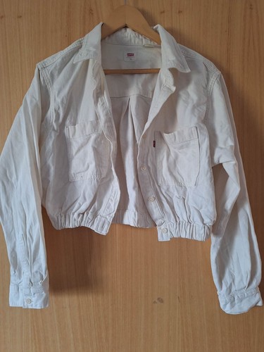 Levi women white cropped - white,