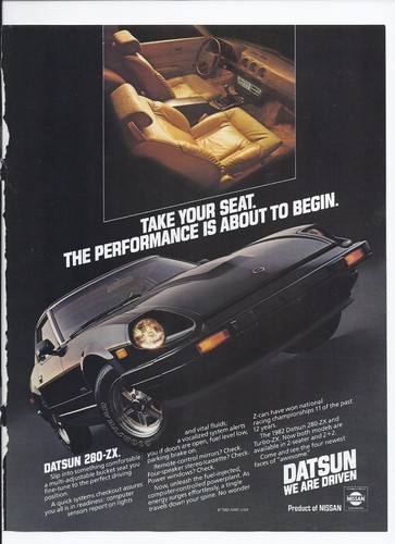 1982 datsun 280 print - datsun, ad