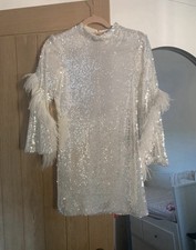 Zara Sequin Feather Dress