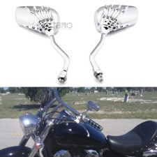 For Harley Sportster Street Road Glide Motorcycle 8/10mm Skull Hand Rear Mirrors