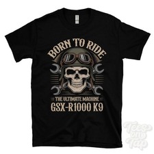 GSX-R1000 K9 MOTORCYCLE T-SHIRT BORN TO RIDE THE ULTIMATE MACHINE retro biker
