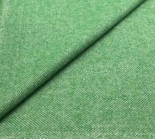 Green Herringbone Mixed Wool Fabric Tweed Fabric Upholstery Cushion Curtain 300g