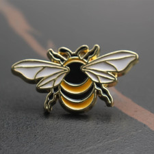 Bumble Bee Enamel Pin Badge - Worker Bee Brooch Cute Small