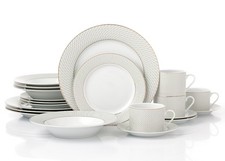 20pc Premium Diamond Dinner Set - Gold Line