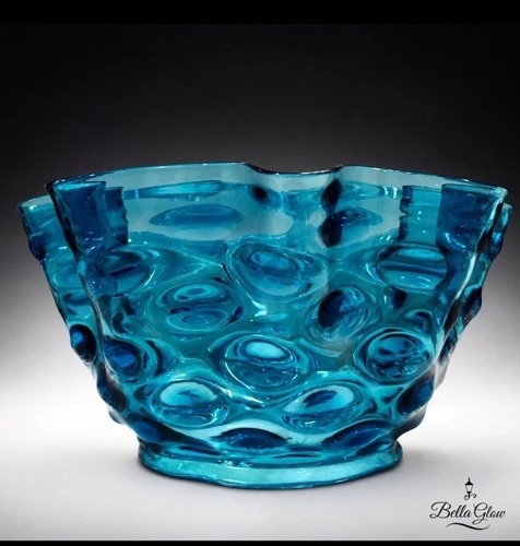 Vintage hobnail blue - hobnail, oil