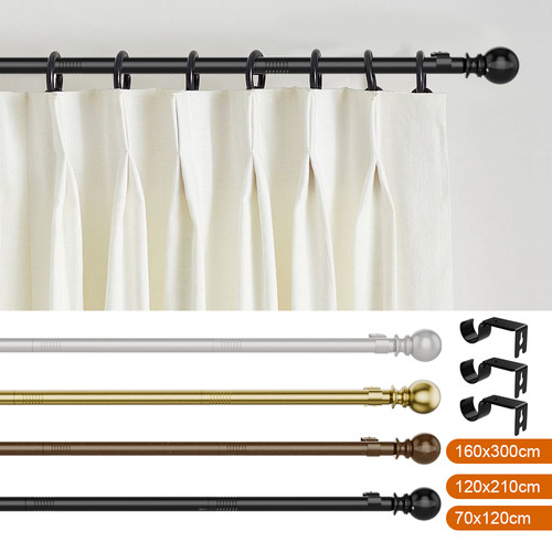 Extendable curtain poles with - curtain,