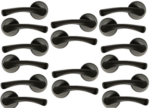 Matt black door handle - , pack