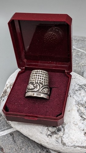 Vintage 800 silver thimble - vintage,