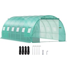 VEVOR Walk-in Tunnel Greenhouse with Galvanized Frame Multi-sizes, Green / White