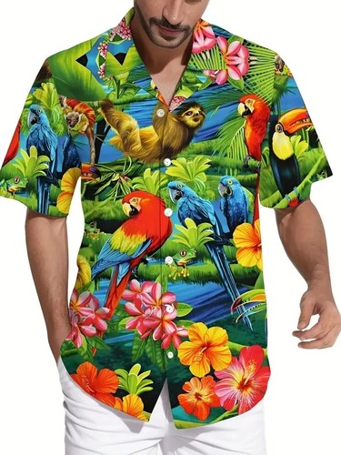Men tropical floral - floral, parrot