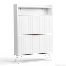 Tall shoe cabinet with a back